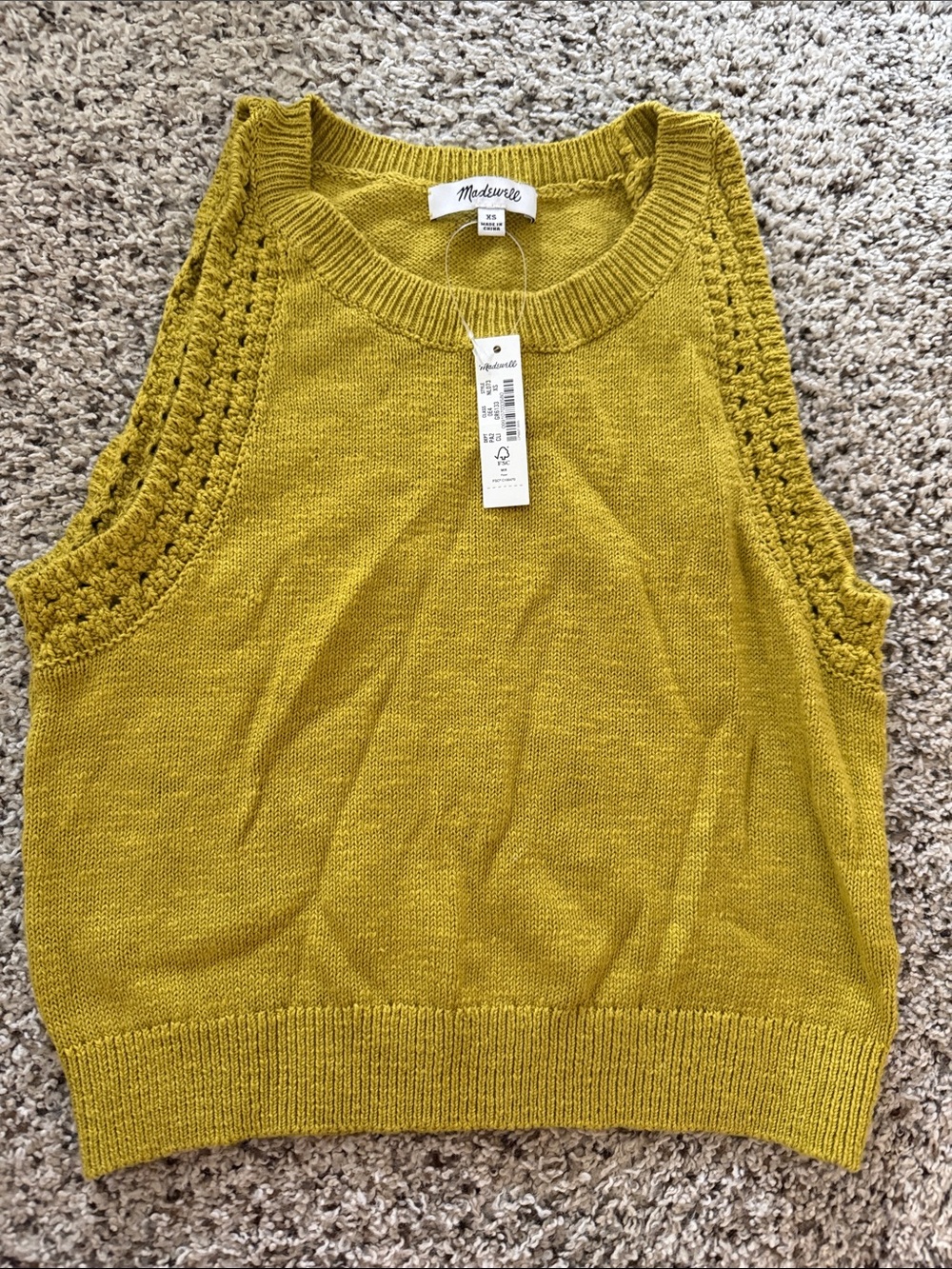 Madewell Mustard Knit Sleeveless Sweater Tank - Size XS